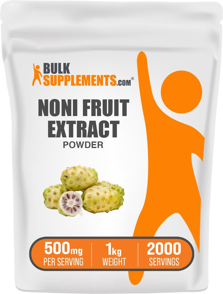 BulkSuppliments.com Noni Fruit Powder - Noni Fruit Suffood Powder - Gluten Free, 500mg per Serving, 1kg (2.2 lbs) (Paket 1)
