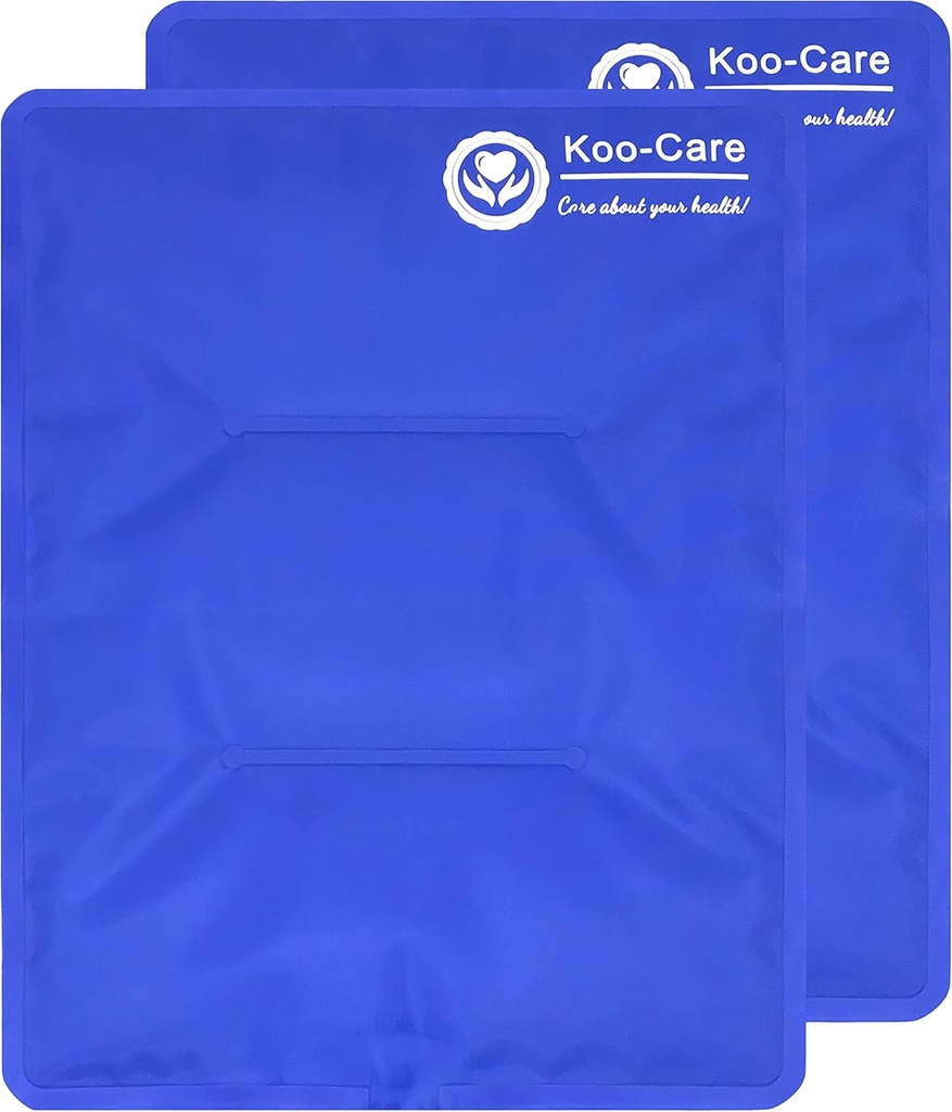 Koo-Care Large Flexible Gel Ice Pack for Injuries Recable Hot Cold Compress - Fit for Shoulder Arm, Back, Hip, Knee, Shin, Foot Pain Relief, Swelling, Fisik Therapy (L, 11 "x 14") Kemas 2