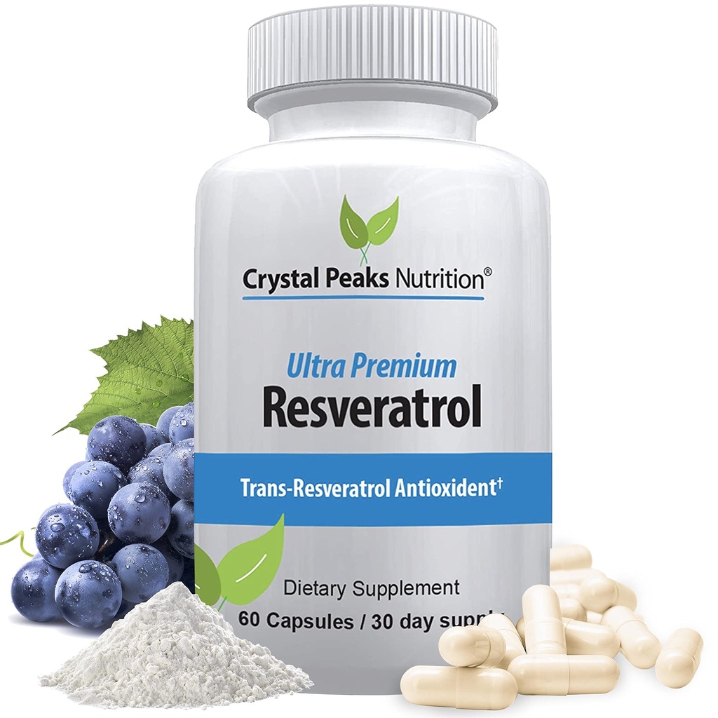 Tambahan 100% Natural Resveratrol - Trans- Resveratrol Support Penuaan Penuaan - Antioksidants Promotes Immune System & Gabungan Dukungan (60 Kapsul)
