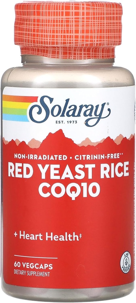 Solaray Red Yeast Rice Plus CoQ-10- 60 Vegetarian Capsules