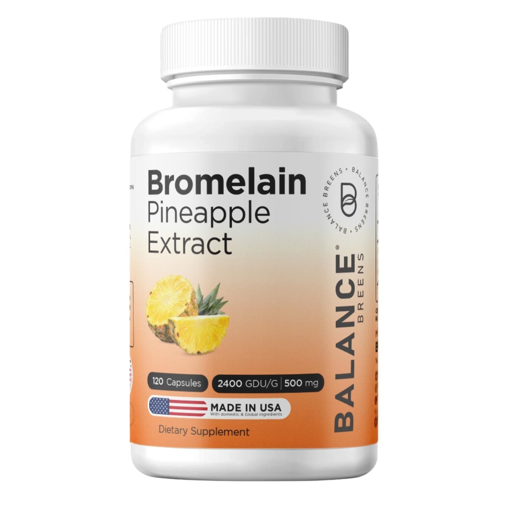 Balancebreens Bromelain 500mg, 120 Capsules - Pineapple Extract Digetical Enzyme, Support Distoling and Joint Health Supplement