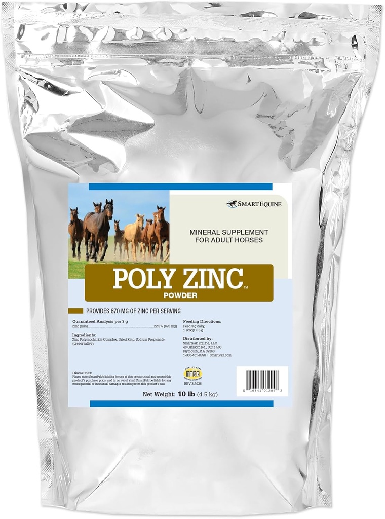 SmartEquine Poly Zinc Powder 124; Zinc Suplemen untuk Kuda 124; Hoof Care Vitamin dan Mineral 124; Supports Bone dan Hoof Wellness 124; Equine Skin Coat Supplement