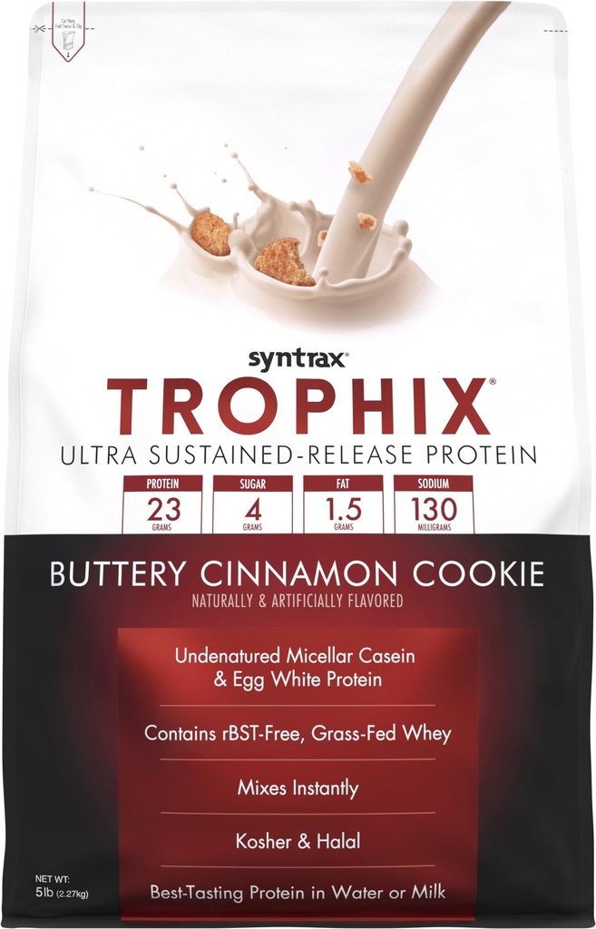 Syntrax Nutrection Trophix - Ultra Sumpined- Rilis Protein Blend, Butlery Cinnamon Cookie 5 lbs.