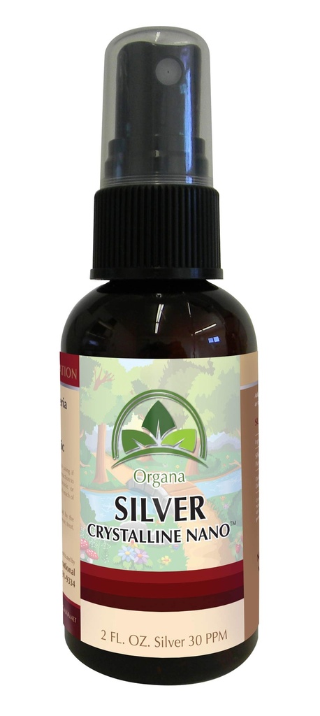 Limbah Perak Organa Crystalline Nano Colloidal - 30 PPM - 2 Ounce Spray Bottle