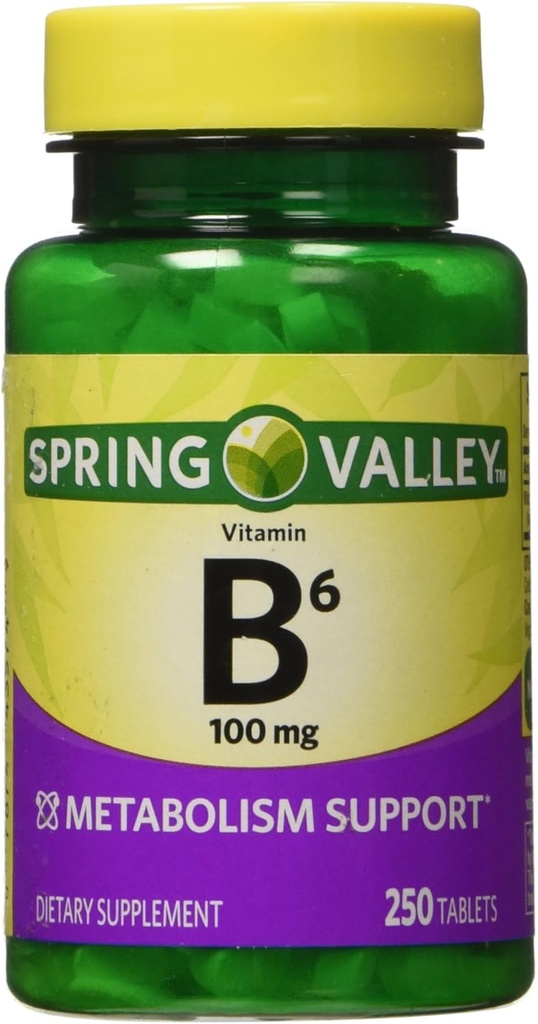 Spring Valley - Vitamin B-6 (Pyridoxine) 100 mg, 250 Tablet