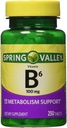 Spring Valley - Vitamin B-6 (Pyridoxine) 100 mg, 250 Tablet