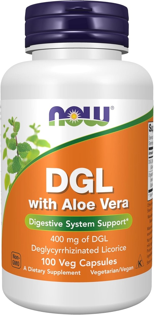Sekarang makanan Suplemen, DGL dengan Aloe Vera (Deglicyrrhizinated Licorice) Persediaan Dieter, 100 Veg Capsules