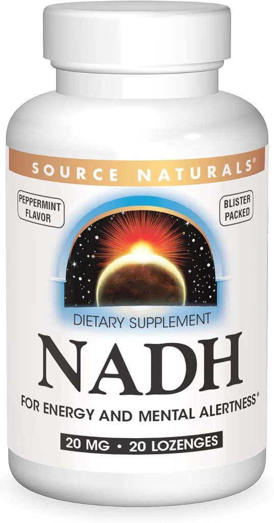 Sumber NADH 20mg, Energi Boost dan Alertitas Mental * - 20 Lozenges