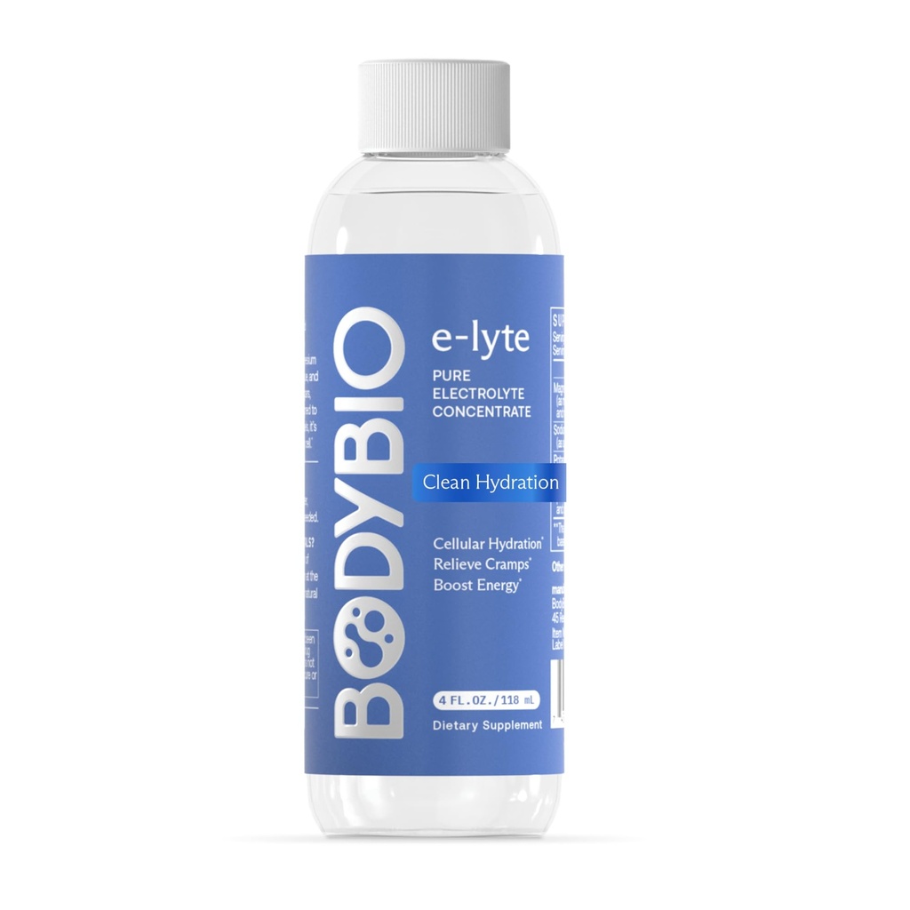 BodyBio e- Lyte - Liquid Electrolyte Konsentrasi untuk Hidration Bersih, Relief Energi & Cramp