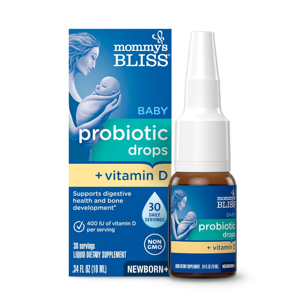 Bayi Kebahagiaan Ibu Provinsi + Vitamin D Drops, Support Kesehatan Digetical & Immune *, 400IU Vitamin D, Mendukung Pengembangan Tulang *, Newborns +, Flavorless, 0.34 Fl Oz (30 Pelayan)