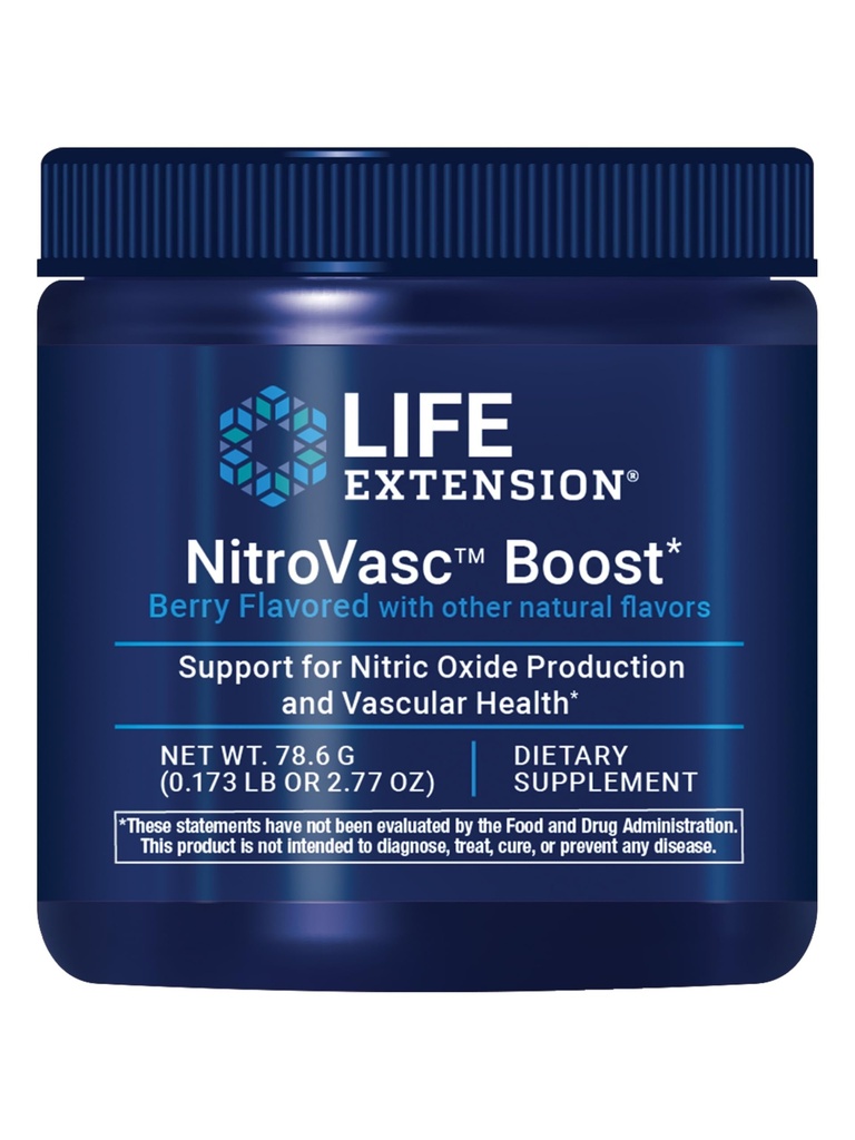 Ekstensi Hidup NitroVasc Boost, Tambahan Darah Flow, Dukungan Nitric Oxide, Kesehatan Jantung, L-arginine, Gluten- Bebas, Tanpa GMO, Vegetarian, 1 Scoop, 30 Servis