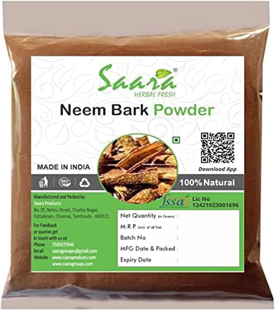 Powder Neem Bark Neem Chhal Powder, Berguna di Tiredness, Penyakit Skin, Suplemen Vitamin, 100gma