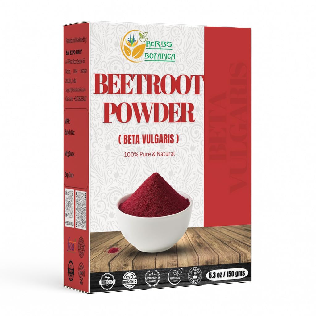 Herbs Botanica Beetroot Powder for Baking and Smoothies 126; Nitric Oxide Suppement 126; Beet Root Powder Stamina Boost dan Increases Energy Gluten and GMO Free 5.3 oz / 150 GMS