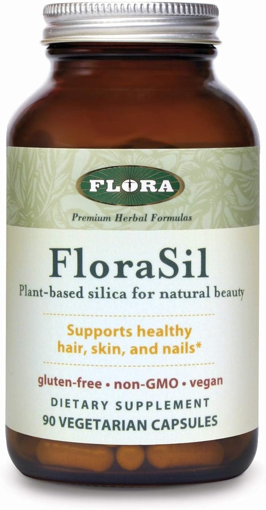 FloraSil 90 Veg Kapsules - Silica Suplemen dengan Ekstrak Horse untuk Rambut Sehat, Skin, dan Nails *