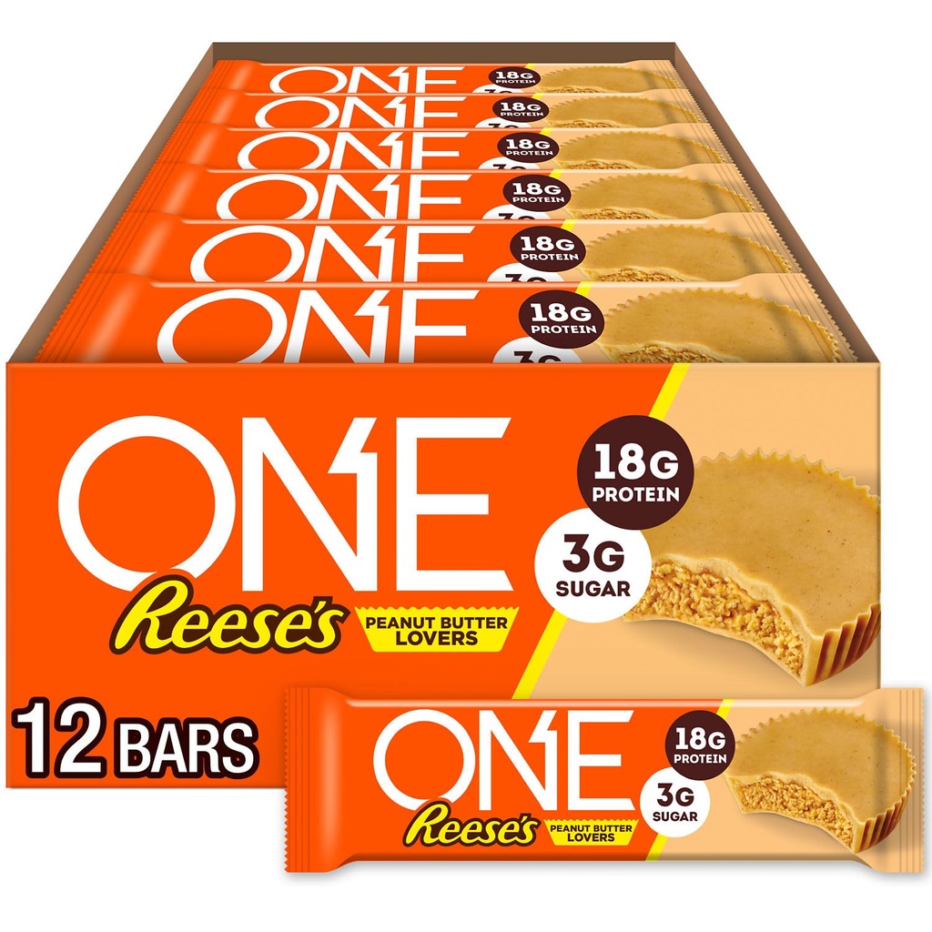 Satu Protein Bars, Peanut Butter Lovers Reese, Gluten Free dengan 18g Protein dan 3g Sugar, Staples Pantry, 2,12 oz (12 Count)