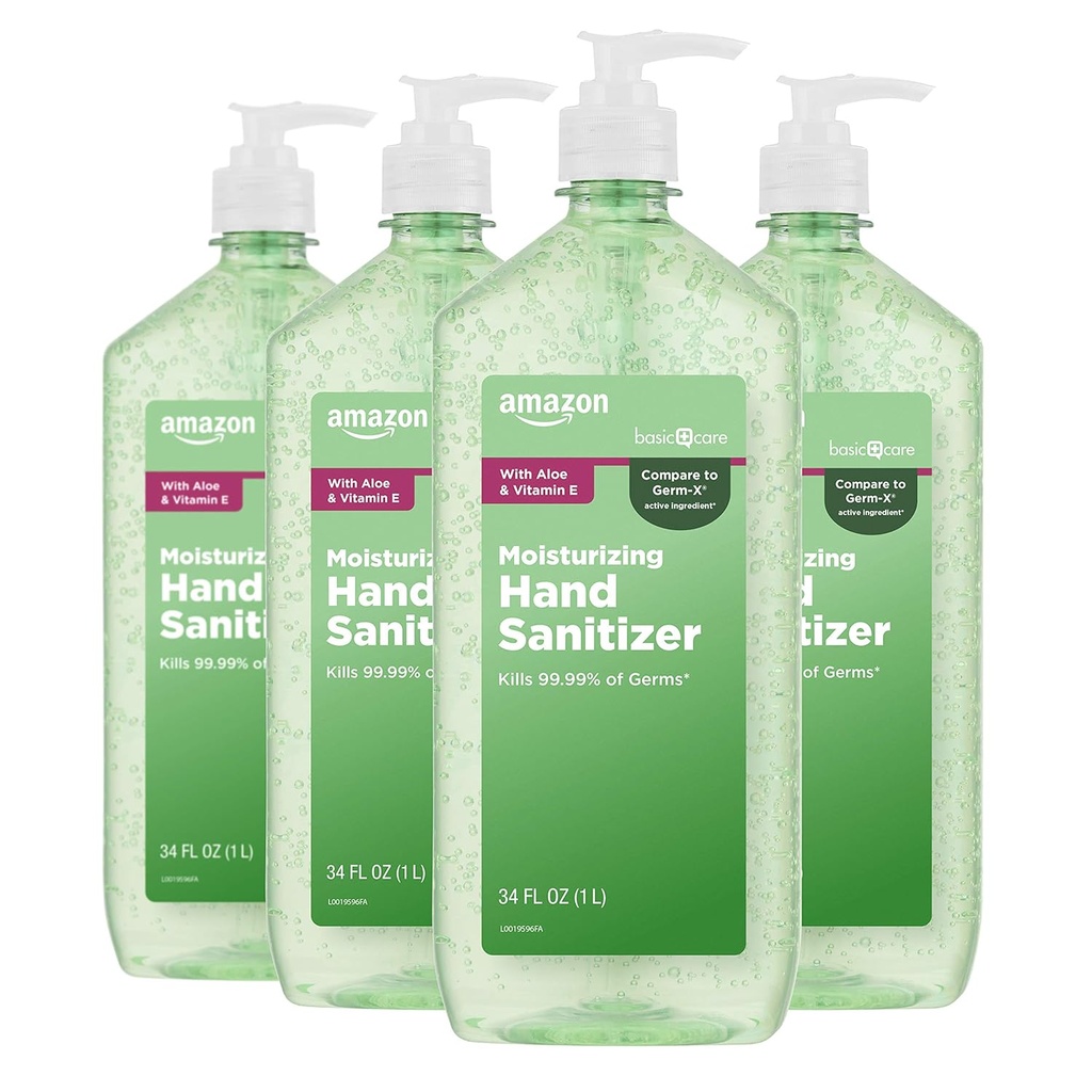 Care Dasar - Aloe Vera Hand Sanitizer 62%, 34 fl oz (Paket 4)