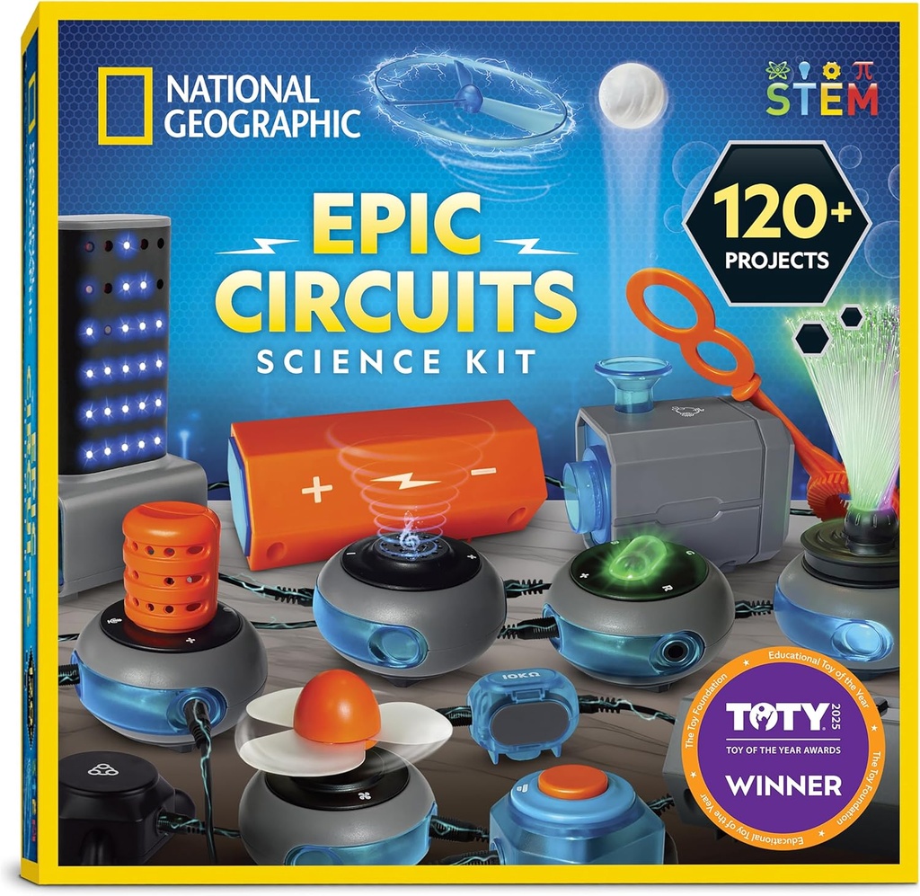 National Geographic Circuit Maker Kit - Electronics Kit for Kids with 120 Electrical Circuit Projects, Electric Circuit SteM Toy, Electronic Projects, Electrical Circuit Kit for Kids, Electrical Kit