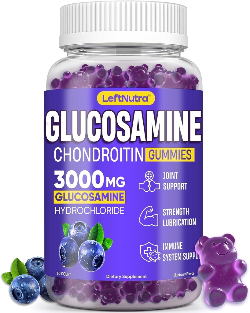 Glucosamin Chondroitin Gummies 3000mg, Advanced Glucosamine Chondroitin Msm, Dukungan Bersama, Dukungan Ammuniune AntioksidanGabungan, Mobility Strengchhand, Blueberry Flavor