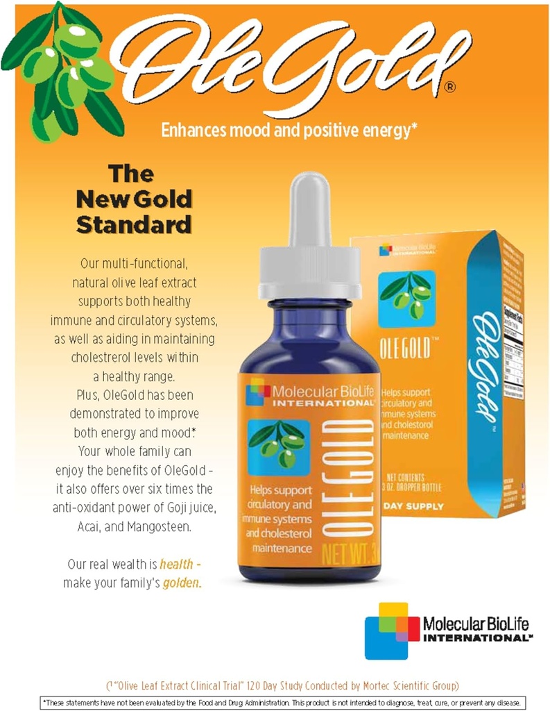 OleGold- Liquid Olive Leaf Extract - Hydroxytyrosol, Tyropol & Oleuropein