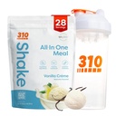 310 Nutrition All - inone Meal Replacement Shake Powder w / Shaker Cup Starter Kit - High Protein Fiber Rich Vegan Superfood Blend - Sugar- Free, Keto & Paleo Frid, Low Carb - Vanilla Creme 28 srv