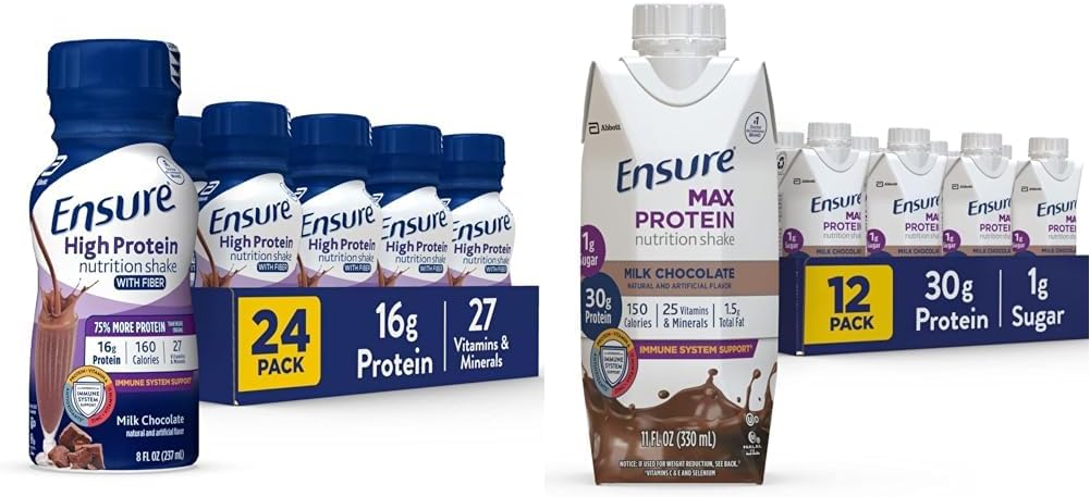 Pastikan Shake Nutrasi Protein Tinggi Dengan Shake Fiber & Max Protein Dengan 30g Protein, 1g Gula, Tinggi Protein Shake, Susu Coklat, 11 Fl Oz (Paket 12), Cair, Halal