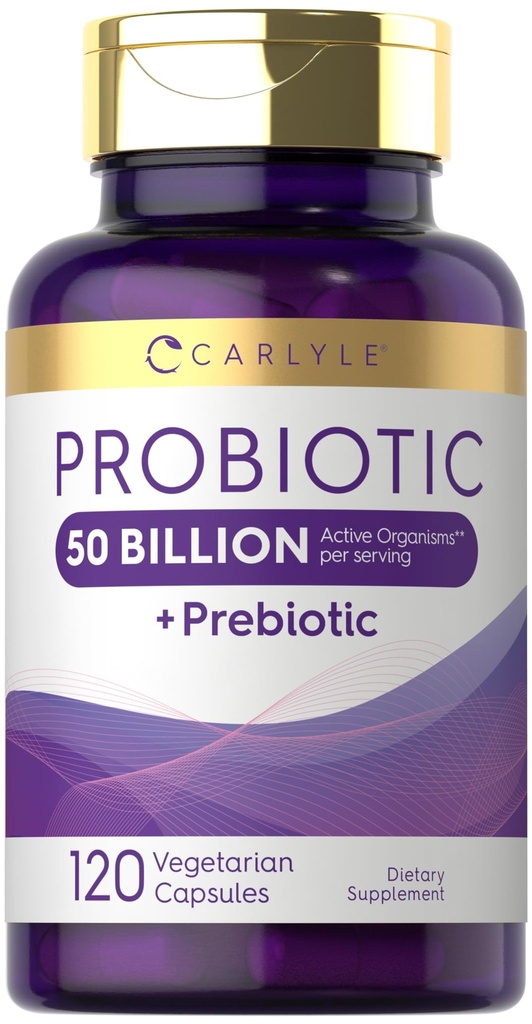 Carlyle Progories with Pregnance 124; 120 Capsules 12.4; 50 Miliar Aktif Organisme 134; Non-GMO & Gluten Free Suplemen