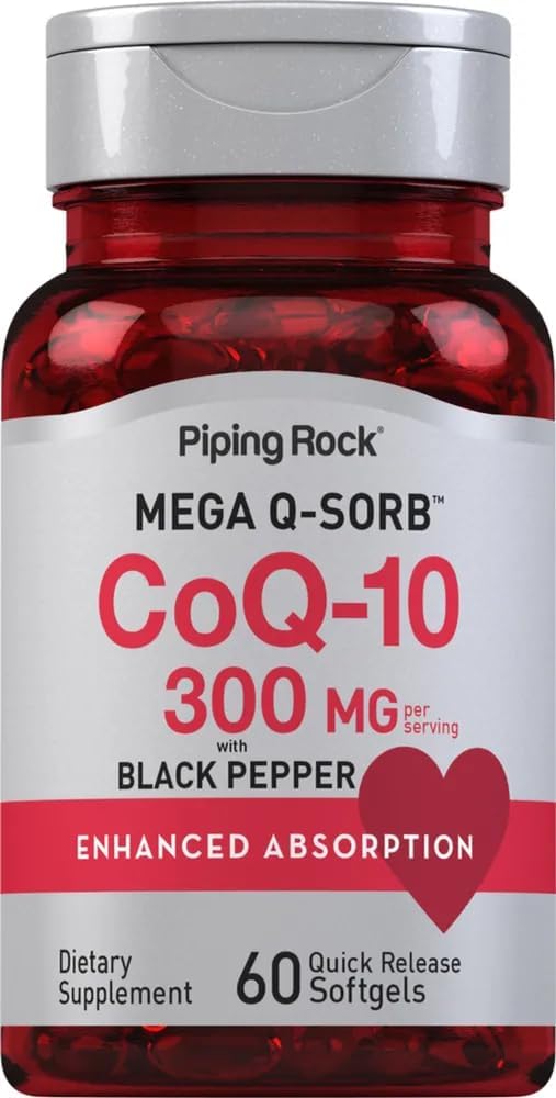 CoQ10 300mg 12.4; 60 Softgeels 124; dengan Black Pepper 124; Coq10 Koenzim Suplemen 12.4; Mega Q-Sorb 124; Enhanced Absorpsi 124; Non-GMO, Gluten Free Of14; By Piping Rock