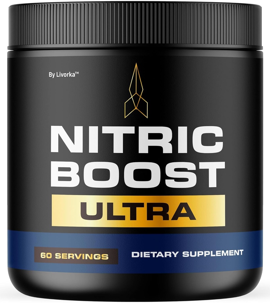 LIVORKA Nitric Boost - Nitric Boost Ultra Purple Powder for Men, NitricBoostUltra Powder, Boost Energy dan Dukungan Gaya Hidup Aktif, 60 Servis untuk 1 Bulan