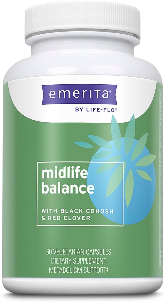 Emerita oleh Keseimbangan Menopause Midlife, Suplemen Menopause untuk Perempuan, Keseimbangan Kesehatan Dukungan dengan Black Cohosh dan Red Clover, Garansi 60- Day, Tidak Teruji pada Hewan, 30 Hamba, 60 VevCaps