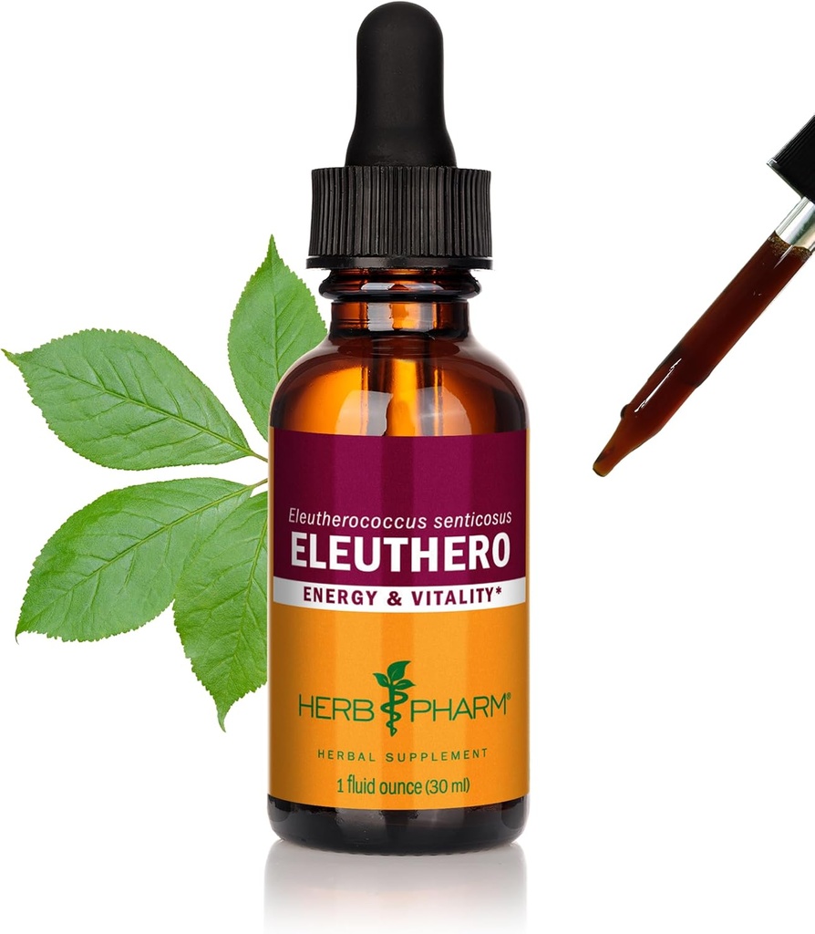 Herb Pharm Eleuthero Root Liquid Ekstraksi untuk Energi dan Stamina, Cane Alkohol, 1 Ounce
