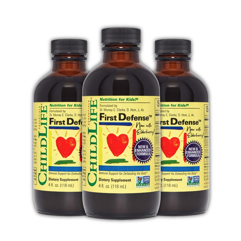 Anak-anak Pendukung Kebal untuk Anak-Anak, Toddlers 1-3, Bayi 6 Bulan + Vitamin Syrup dengan Elderberry, Zinc, Non GMO, Gluten Free - 4 Fl Oz (Paket 3)