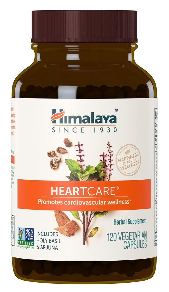 Himalaya HeartCare - Herbal Heart Health Suplemen dengan Ashwagandha dan Amla - Vegan, Non-GMO, Gluten Free, 720 mg, 120 Capsules