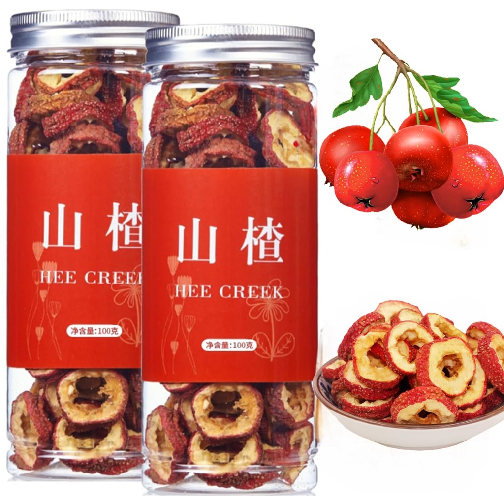 Teh berry Hee Creek Hawthorn, tanpa es kering Hawthorn Slices 7.06oz / 200g Sung Sun-Dried Hawthorn Slices, Tea Infusion, Diried Berry Slices, Avertial Diried.