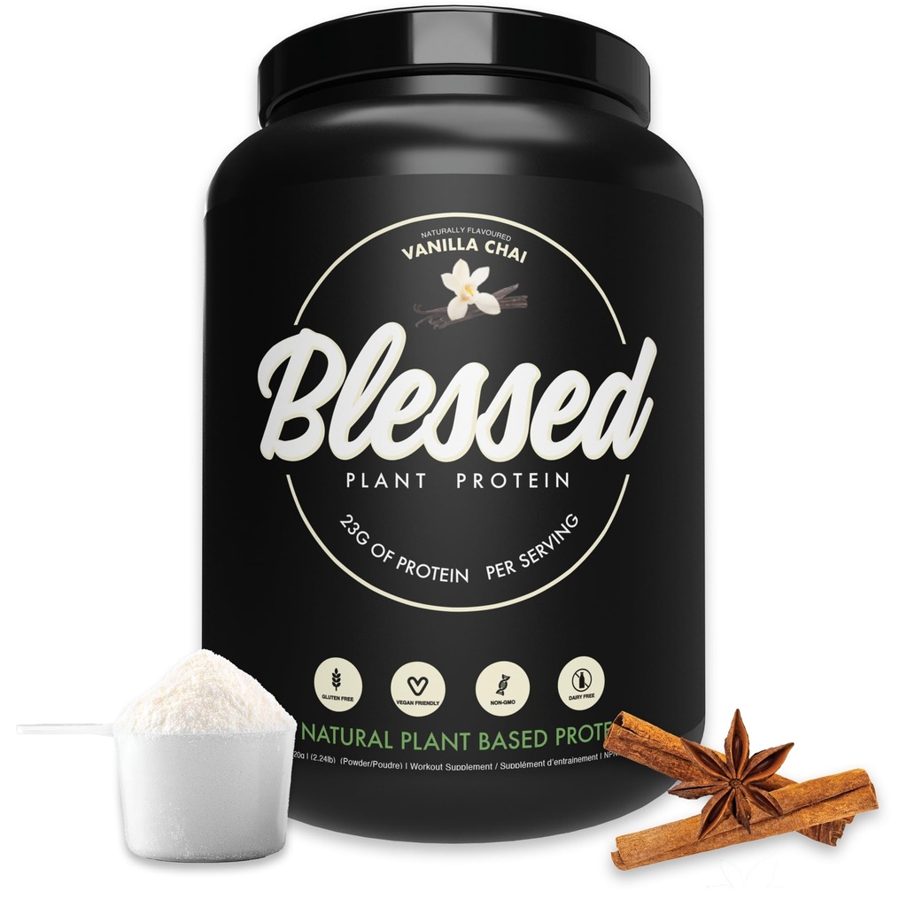 Bedak Vegan Protein yang diberkati - Tanaman berbasis Protein Pounder Pengganti Meal Protein Shake, 23g dari Bubuk Protein Pea, Dairin Free, Gluten Free, Soy Free, No Sugar Added, 30 Servilla Chai)