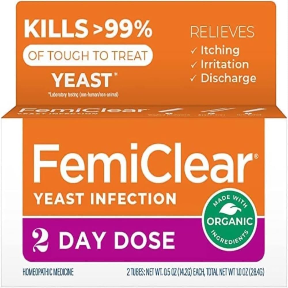 FemiClear 2- Day Dose Yeast Infeksi dan Itch Control Oquints, untuk Moderate to Intense Symptoms, dibuat dengan All-Natural and Organic Ingredics, Plus Eksternal Antiternal-Itch Oquests for Soothing Care