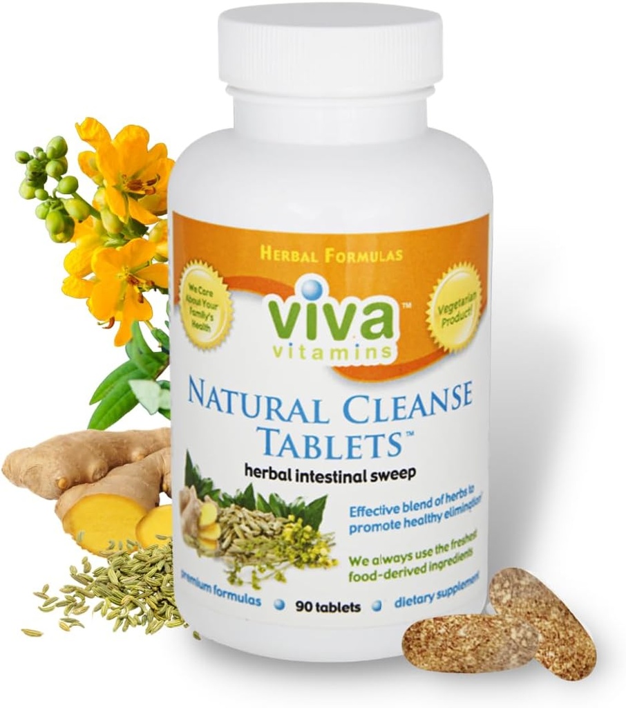 Cleanse Natural - Laxatives Senna Tablet untuk Colon Cleanse, Gut Cleanse, dan Stool Softteners, Bloating and Constipation Relief Bagi Perempuan & Men, Colon Broom Suplemen, Non- GMO, Vegan - 90 Tablet