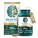 Suplemen Otak Nootropic NeURIVA Ultra Deconsuminated Clinically Teruji untuk Alertiness Mental, Memory, Fokus & Konsentrasi, Kognivive, Neurofactor, Phosfatidyserine, Vitamins B6 B12, 60 Capsules