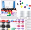 Swpeet 307 Pcs Molekuler Model Kit for Organik dan Kimia Inorganik - Kimia Molekuler Model Mahasiswa dan Guru Set - 126 Atom & 30 Orbit & 150 Links & 1 Alat Remover Link