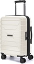 BAGSMART Carry On Lullation 22x14x9 Airline Approved with Spinner Wheels, Lighlable 20 Inch Inch with TSA Lock, Expandable Hard Shell Carry On Suitcase for Men Women, White