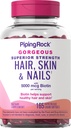 Piping Rock Skin dan Nails Vitamin 124; 165 Softgels 124; 5000 mcg dari Biotin Ekstra Kekuatan 124; dengan Argan dan Coconut Minyak 124; Non-GMO, Gluten Free Supplemen