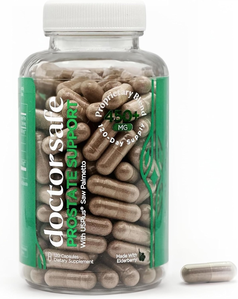 Saw Palmetto Prostate Suplemen dengan USPlus Saw Palmetto for Men & Women - Advanced Prostate Health & Hair Revitalisasi 124; Dual-Action DHT Blocker untuk Pria 124; 4 Bulan Supply