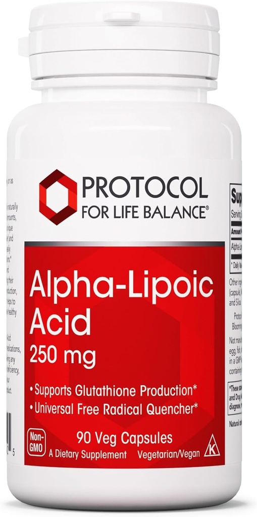 PROTOCOL UNTUK HIDUP BALICE Alpha- Lipoic Acid Suplement - 600mg ALA - Oxidative Stress Quencher, Blood Flow & Heart Health - Kosher & Dairy Free - 60 Veg Capsules