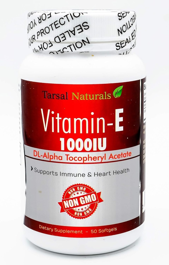 Vitamin E 1000 IU 50 Softgel Capsules Dukung Selama Aktivitas Fisik Energi Kesehatan Semua Terbuat di AS Gluten Free FDA Terdaftar Fasilitas CGMP Non GMO