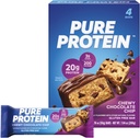 Murni Protein Bars, Protein Tinggi, Nutrisi Makanan untuk Mendukung Energi, Gula Rendah, Gluten Bebas, Chocolate Chip, 1.76oz, Paket 4