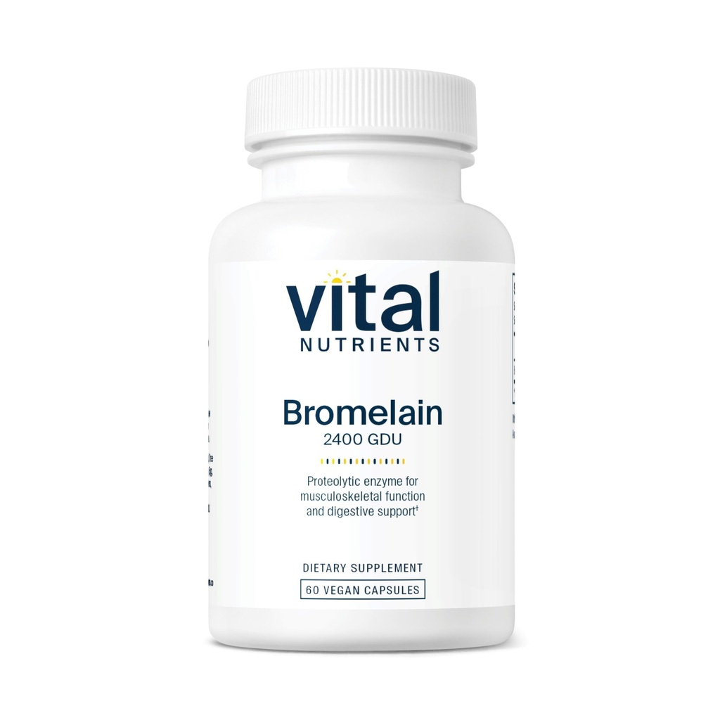 Visi Nutrients Bromelain 2400 GDU 124; Vegan Bromelain Suplement to During Protein Diffic *