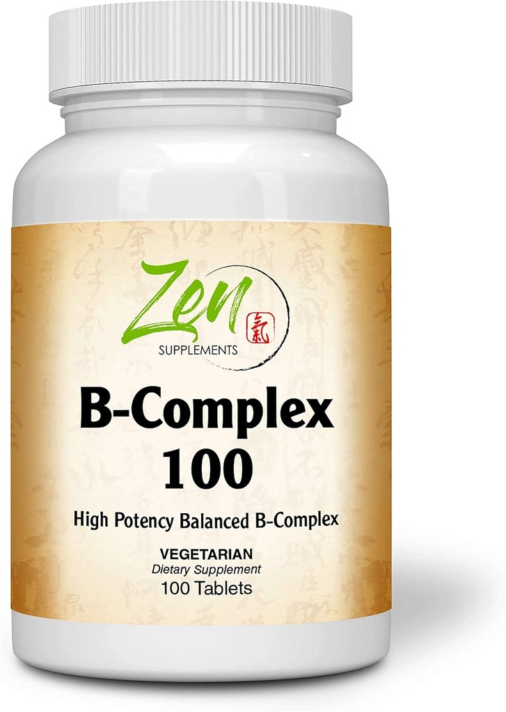 Advanced B Complex Vitamin Suplement - Full@-@ Spectrum B Vitamin Suplement with Folic Acid, Biotin, Inositol - Dukung Imune and Cardio Health, Energy Metabolisme - 100 Tablet