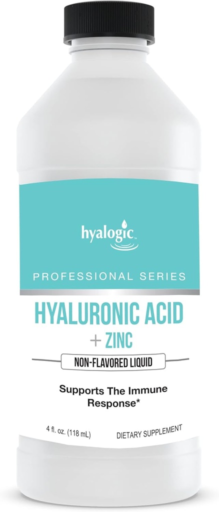 Hyalogi Liquid Suplemen Zinc untuk Dukungan Imune (4 Oz) - Dukungan Mineral Daily Enhanced w / Hyaluronic Acid for Hidration - Imune Zinc Liquid for Men and Women - Gluten Free, Cruelty Free