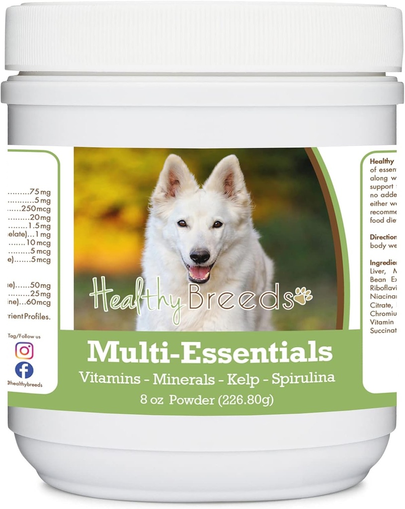 Healthy Breeds German Shepherd, White, Multi- Esensials Powder for Dogs - an Ideal Suplemen Vitamin, Mineral & Antioksidants untuk Anjingmu - 8 oz