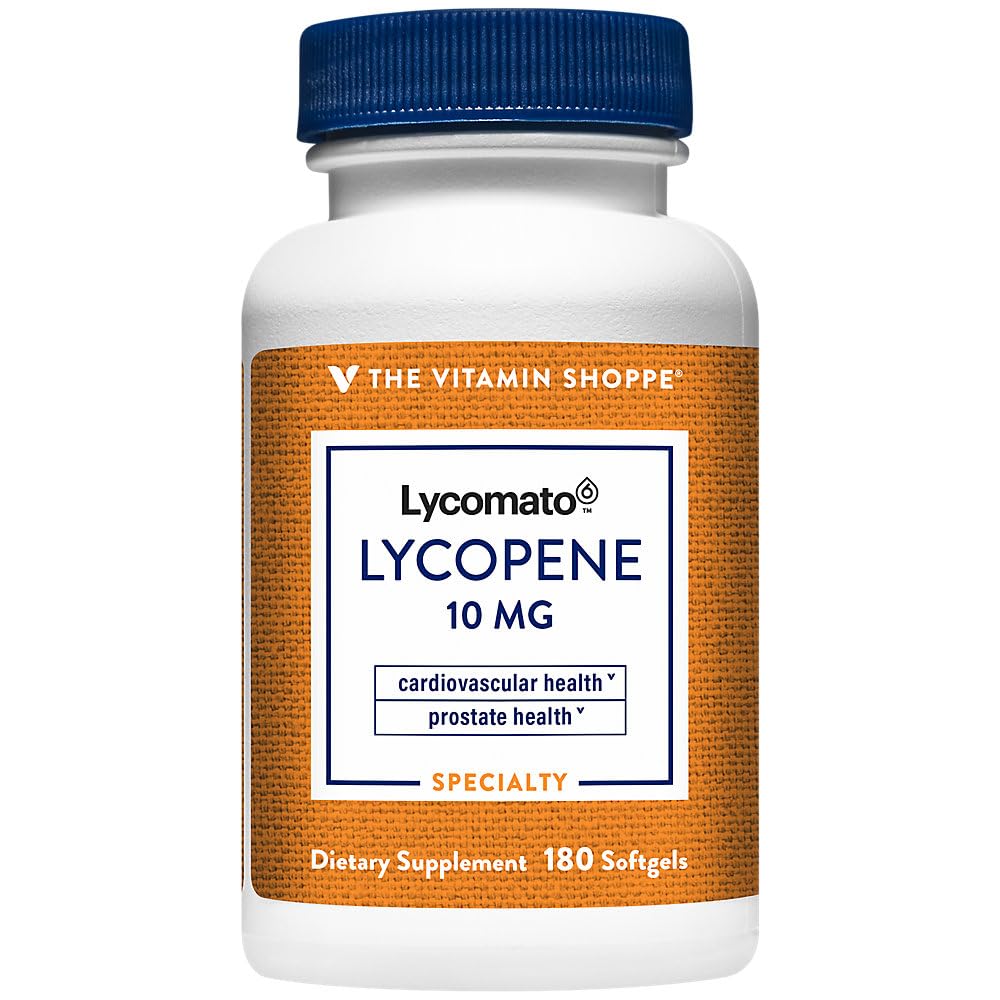 The Vitamin Shoppe Lycopene 10MG, Antioksidant That Supports Cardiovascular, Prostate & Cellular Health (180 Softgels)