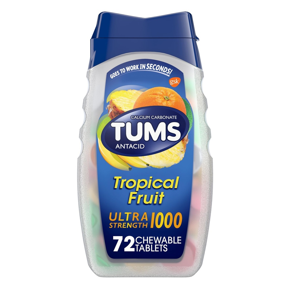 Tums Ultra 1000 Maksimal Kekuatan Tropis Buah - 72 Tablet Chewable